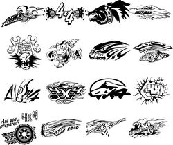 Stickers For Jeep 4×4 Clipart Free DXF File