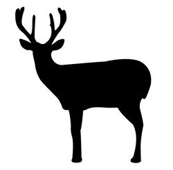 Black Deer Silhouette Free DXF File