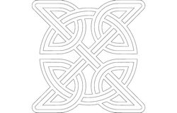 Celtic Knot Round Inside Square Free DXF File