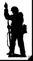 Soldier Silhouette Vertical Rifle Free DXF File