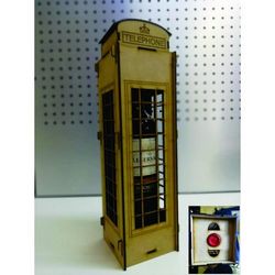 Laser Cut London Telephone Box Wine Holder Box Free DXF File