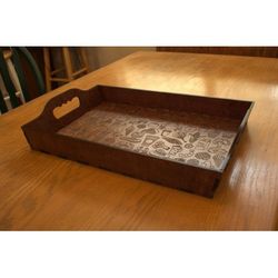 Laser Cut Plywood Serving Tray Free DXF File