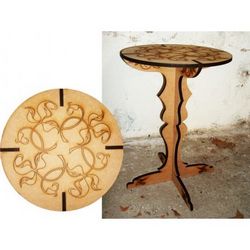 Laser Cut Table With Engraving Free DXF File