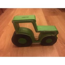 Laser Cut Tractor Piggy Bank Free DXF File