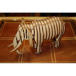 Elephant 3d Puzzle 3mm Free DXF File