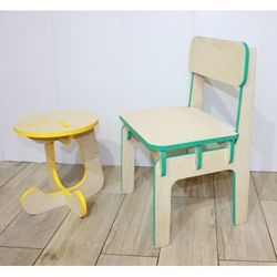 Furniture childrens Stool And Highchair Free DXF File
