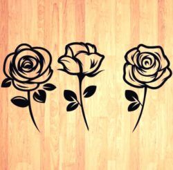 Beautiful Carved Roses Download For Laser Engraving Machines Free DXF File