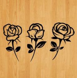 Set Of Carved Roses Download For Laser Engraving Machines Free DXF File