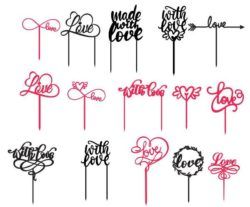 Topper Love Download For Laser Cut Free DXF File