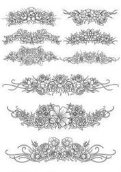 Flowers Decor Set For Print Or Laser Engraving Machines Free DXF File