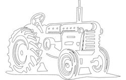 Tractor line Art Free DXF File