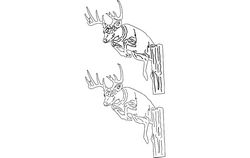 Deer Head Silhouette Free DXF File