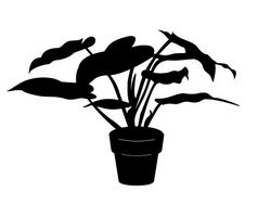 House Plant Silhouette Free DXF File