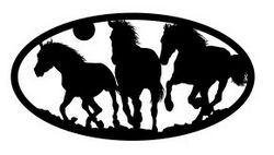 Three Horses Oval Free DXF File