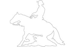 Horse And Rider Silhouette Free DXF File