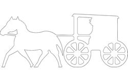 Horse Buggy Silhouette Free DXF File