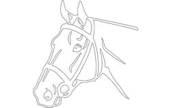 Horse Head Detailed Silhouette Free DXF File