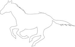 Horse Running Race Free DXF File
