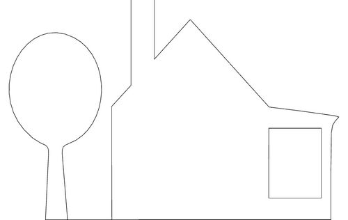 House Silhouette Free DXF File