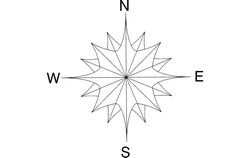 North Arrow Compass Flower Free DXF File