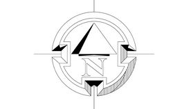 North Arrow Symbol Round Free DXF File