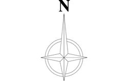 North Arrow Symbol White Free DXF File