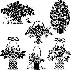 Beautiful Flower Baskets For Print Or Laser Engraving Machines Free DXF File