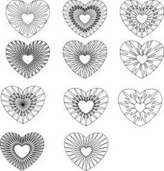 Guilloche Hearts For Print Or Laser Engraving Machines Free DXF File
