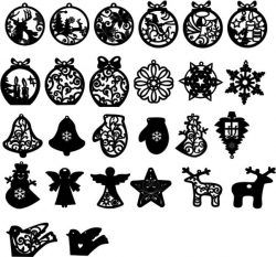 New Year Decoration Toys For Laser Cut Free DXF File