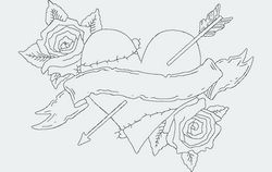 Rose Heart Free DXF File