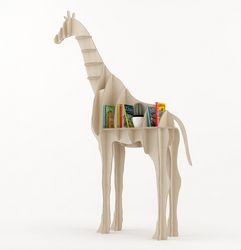 Laser Cut Giraffe Bookshelf Shelf Furniture Free DXF File