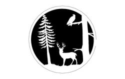 Deer Tree And Bird Free DXF File