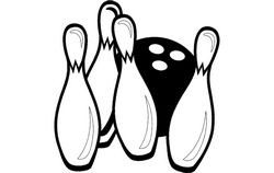 Bowling Pins And Ball Game Free DXF File