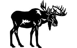 Bull Moose Silhouette Free DXF File