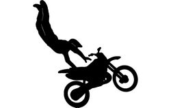 Motorcycle Stunt Silhouette Free DXF File