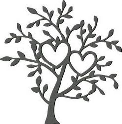 Art Tree And Two Hearts Download For Laser Cut Plasma Free DXF File