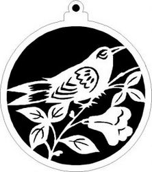Decoration Ball With Ringlet Bird For Laser Cut Plasma Free DXF File