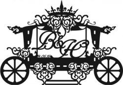 Frame Wagon Shaped Wedding Download For Laser Cut Cnc Free DXF File