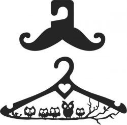 Hangers For Owl Clothes And Beard Free DXF File