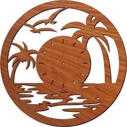 Seagull Shaped Wall Clock Flying In The Sea For Laser Cut Plasma Free DXF File