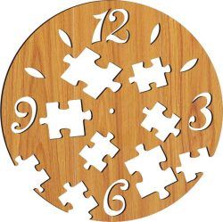 Wall Clock With Puzzle Pieces Download For Laser Cut Plasma Free DXF File