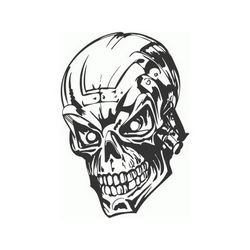 Human Evil Skull Free DXF File