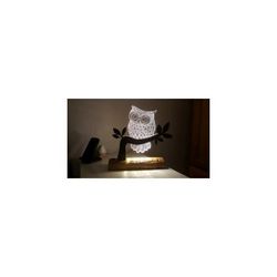 Owl 3d Led Night Light Free DXF File
