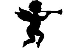 Angel With Horn Silhouette Free DXF File