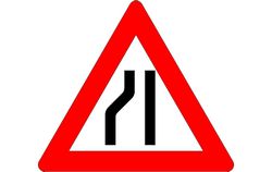 Road Narrow Sign On The Left Free DXF File
