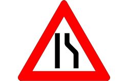 Road Narrow Sign On The Right Free DXF File