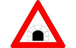 Road Sign Tunnel Ahead Free DXF File