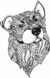 Floral Dog For Laser Engraving Machines  Free DXF File