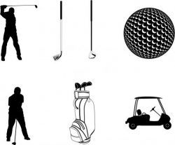 Collection Of Golf Playing Icons Free DXF File