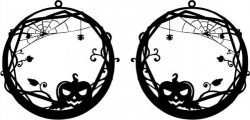 Earring Shaped Pumpkin Design With Halloween Pumpkin Theme Free DXF File